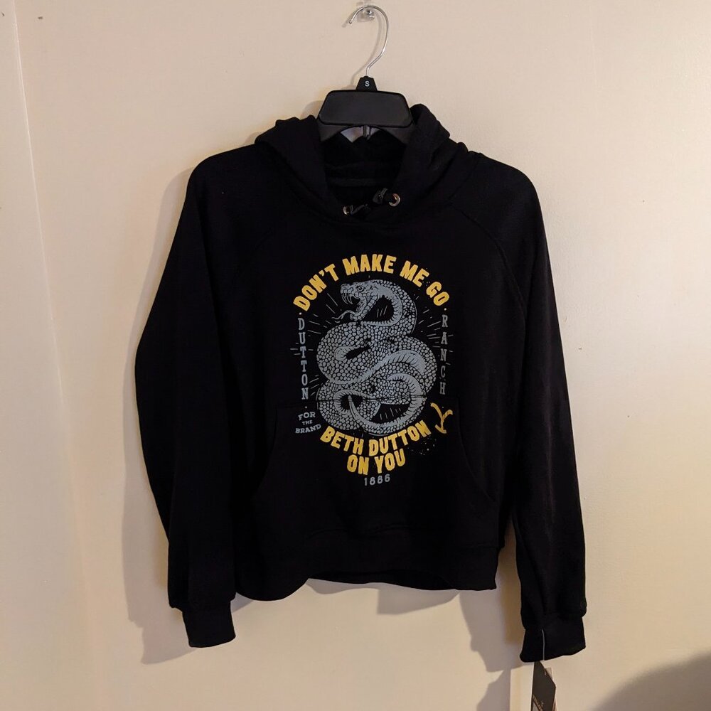 Juniors or Women's Black Yellowstone  Hoddie Sweatshirt